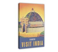 XFATGIA Indian Sangji Retro Travel Poster Canvas Poster Wall Art Decor Print Picture Paintings for Living Room Bedroom Decoration 16x24inch(40x60cm)