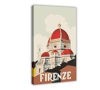 XFATGIA Italian Florence Retro Travel Poster Canvas Poster Wall Art Decor Print Picture Paintings for Living Room Bedroom Decoration 12x18inch(30x45cm)