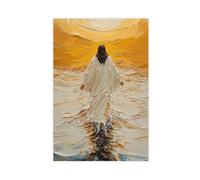 XFATGIA Jesus Walks on Water Poster Canvas Poster Wall Art Decor Print Picture Paintings for Living Room Bedroom Decoration 12x18inch(30x45cm)