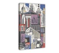 XFATGIA London Retro Travel Poster Canvas Poster Bedroom Decor Landscape Office Room Decor Gift 12x18inch(30x45cm)