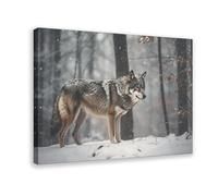 XFATGIA Majestic Wolf Poster Canvas Poster Wall Art Decor Print Picture Paintings for Living Room Bedroom Decoration 08x12inch(20x30cm)