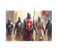 XFATGIA Medieval Knight Poster Canvas Poster Wall Art Decor Print Picture Paintings for Living Room Bedroom Decoration 16x24inch(40x60cm)