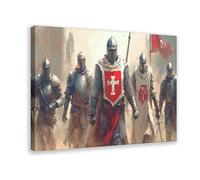 XFATGIA Medieval Knight Poster Canvas Poster Wall Art Decor Print Picture Paintings for Living Room Bedroom Decoration 24x36inch(60x90cm)