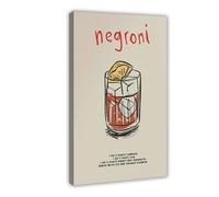 XFATGIA Negroni Art Poster Canvas Poster Wall Art Decor Print Picture Paintings for Living Room Bedroom Decoration 16x24inch(40x60cm)