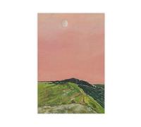 XFATGIA Pink Sunset Art Print, Abstract Landscape Watercolor Canvas Poster Wall Art Decor Print Picture Paintings for Living Room Bedroom Decoration 16x24inch(40x60cm)