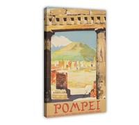 XFATGIA Pompeii Retro Travel Poster Canvas Poster Bedroom Decor Landscape Office Room Decor Gift 08x12inch(20x30cm)