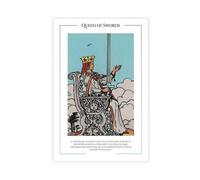 XFATGIA Queen of Swords Tarot Card Poster Canvas Poster Bedroom Decor Landscape Office Room Decor Gift 24x36inch(60x90cm)