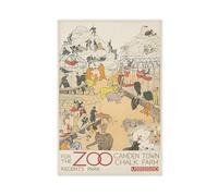 XFATGIA Regent's Park Zoo London Underground Retro Travel Poster Canvas Poster Bedroom Decor Landscape Office Room Decor Gift 08x12inch(20x30cm)