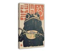 XFATGIA Retro Frog Ramen Sea Canvas Poster Wall Art Decor Print Picture Paintings for Living Room Bedroom Decoration 12x18inch(30x45cm)