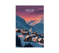 XFATGIA Saas-Fee Art Poster Canvas Poster Bedroom Decor Landscape Office Room Decor Gift 12x18inch(30x45cm)
