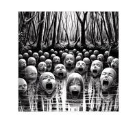 XFATGIA Screaming Pond Art Poster Canvas Poster Wall Art Decor Print Picture Paintings for Living Room Bedroom Decoration 28x28inch(70x70cm)