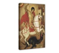 XFATGIA St. George Slaying The Dragon Poster Canvas Poster Wall Art Decor Print Picture Paintings for Living Room Bedroom Decoration 12x18inch(30x45cm)