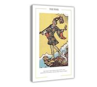 XFATGIA The Fool Tarot Card Art Poster Canvas Poster Bedroom Decor Landscape Office Room Decor Gift 08x12inch(20x30cm)