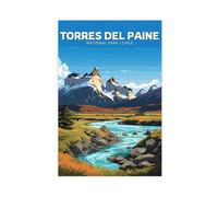 XFATGIA Torres Del Paine Poster Canvas Poster Bedroom Decor Landscape Office Room Decor Gift 08x12inch(20x30cm)