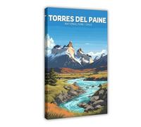 XFATGIA Torres Del Paine Poster Canvas Poster Wall Art Decor Print Picture Paintings for Living Room Bedroom Decoration 20x30inch(50x75cm)