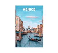XFATGIA Venice Rialto Bridge Poster Canvas Poster Bedroom Decor Landscape Office Room Decor Gift 16x24inch(40x60cm)