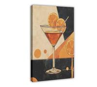 XFATGIA Vintage Italian Travel Cocktail Print, Kitchen Poster Canvas Poster Bedroom Decor Landscape Office Room Decor Gift 16x24inch(40x60cm)