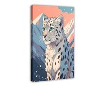 XFATGIA Vintage Snow Leopard Poster Canvas Poster Wall Art Decor Print Picture Paintings for Living Room Bedroom Decoration 24x36inch(60x90cm)