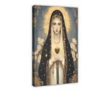 XFATGIA Virgin Mary Poster Canvas Poster Wall Art Decor Print Picture Paintings for Living Room Bedroom Decoration 16x24inch(40x60cm)