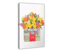 XFATGIA Yorkshire Tea Tulip And Narcissus Kitchen Art Print Canvas Poster Wall Art Decor Print Picture Paintings for Living Room Bedroom Decoration 12x18inch(30x45cm)