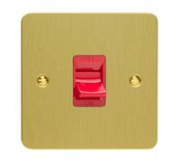 XFB45S Varilight Ultraflat Plate Brushed Brass 45A Cooker Switch (single plate)