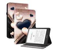 XFDSFDL® Protective Cover for Amazon Kindle Paperwhite 11th Gen 2021 (6.8 Inch) PU Leather Case Book Style Two Hearts Pattern with Stand Shell Wallet Holster 08
