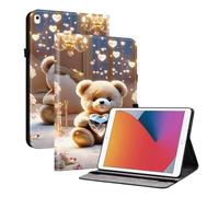 XFDSFDL® Protective Cover for Apple iPad Pro 2017 / iPad Air 3rd 2019 (10.5 Inch) PU Leather Case Book Style Diamond Bear Pattern with Stand Auto Wake/Sleep Shell Wallet Holster 06