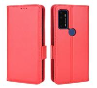 XFDSFDL® Protective Cover for Cricket Dream 5G (6.82 Inch) PU Leather Flip Case Litchi Pattern with Stand Shell Magnetic Side Buckle Wallet Holster Red
