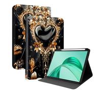 XFDSFDL® Protective Cover for Honor Pad X8a NDL-W09 (11 Inch) PU Leather Case Book Style Black Gold Pattern with Stand Shell Wallet Holster 07