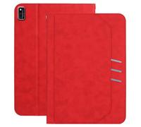XFDSFDL® Protective Cover for Huawei MatePad 10.4 BAH3-W09/AL00/L09/W59 (10.4 Inch) PU Leather Case Lanyard Wallet with Stand Card Slots Holster Portability Device Shell Red