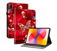 XFDSFDL® Protective Cover for Huawei MatePad SE 11 (11 Inch) PU Leather Case Book Style Pearl Butterfly Pattern with Stand Shell Wallet Holster 02