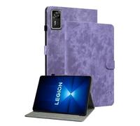 XFDSFDL® Protective Cover for Lenovo Legion Y700 4th Gen (8.8 Inch) PU Leather Flip Case Retro Cute Tiger Pattern with Built Stand Holster Wallet Shell Purple