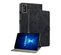 XFDSFDL® Protective Cover for Lenovo Legion Y700 4th Gen (8.8 Inch) PU Leather Flip Case Retro Cute Tiger Pattern with Built Stand Holster Wallet Shell Black