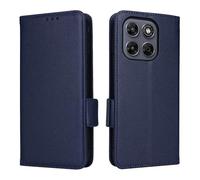 XFDSFDL® Protective Cover for Motorola Moto G67/ G77 XT2621 (6.78 Inch) PU Leather Flip Case Litchi Pattern with Stand Shell Magnetic Side Buckle Wallet Holster Dark Blue