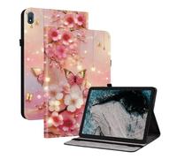 XFDSFDL® Protective Cover for Nokia T20 TA-1397/ TA-1394/ TA-1392 (10.4 Inch) PU Leather Case Book Style Lantern Butterfly Pattern with Stand Shell Wallet Holster 05