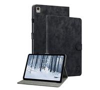 XFDSFDL® Protective Cover for Nokia T21 (10.4 Inch) PU Leather Flip Case Retro Cute Tiger Pattern with Built Stand Holster Wallet Shell Black