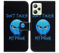 XFDSFDL® Protective Cover for Realme C35 (6.6 Inch) PU Leather Flip Case Anger Pattern with Built Stand Magnetic Closure Card Slot Wallet Phone Shell Holster 08
