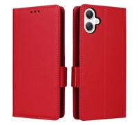 XFDSFDL® Protective Cover for Samsung Galaxy A07 SM-A075 (5.7 Inch) PU Leather Flip Case Litchi Pattern with Stand Shell Magnetic Side Buckle Wallet Holster Red