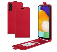 XFDSFDL® Protective Cover for Samsung Galaxy A13 5G (6.5 Inch) Vertical PU Leather Up and Down Open Case with Magnetic Closure Wallet Phone Shell Holster, Red
