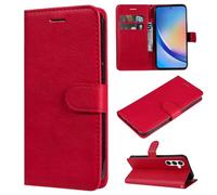 XFDSFDL® Protective Cover for Samsung Galaxy A35 SM-A356 (6.6 Inch) PU Leather with Flip Case Stand Magnetic Closure Wallet Phone Shell Holster Red