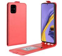 XFDSFDL® Protective Cover for Samsung Galaxy A51 SM-A515 (6.5 Inch) Vertical PU Leather Up and Down Open Case with Magnetic Closure Card Slot Wallet Phone Shell Holster, Red