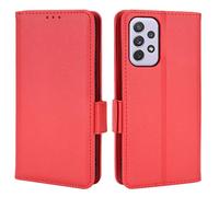 XFDSFDL® Protective Cover for Samsung Galaxy A52/A52s SM-A526/A528 (6.5 Inch) PU Leather Flip Case Litchi Pattern with Stand Shell Magnetic Side Buckle Wallet Holster Red