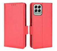 XFDSFDL® Protective Cover for Samsung Galaxy M33 SM-M336 (6.6 Inch) PU Leather Flip Case Litchi Pattern with Stand Shell Magnetic Side Buckle Wallet Holster Red