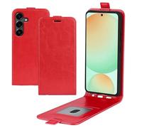 XFDSFDL® Protective Cover for Samsung Galaxy S25 FE SM-S731 (6.7 Inch) Vertical PU Leather Up and Down Open Case with Magnetic Closure Wallet Phone Shell Holster Red