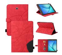 XFDSFDL® Protective Cover for Samsung Galaxy Tab A SM-T350/T355 (8.0 Inch) PU Leather Flip Case Stripe Pattern with Built Stand Holster Wallet Auto Wake/Sleep Device Shell Red
