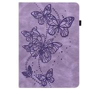 XFDSFDL® Protective Cover for Samsung Galaxy Tab S2 SM-T810/T815 (9.7 Inch) PU Leather Flip Case Butterflies Flying Pattern with Built Stand Holster Wallet Device Shell Purple