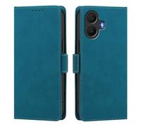 XFDSFDL® Protective Cover for TCL K70 5G T523H (6.75 Inch) PU Leather Case Wireless Charging Holster Retro Scrub with Stand Picture Frame Wallet Phone Shell Lake Blue