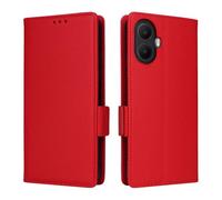 XFDSFDL® Protective Cover for TCL K70 5G T523H (6.75 Inch) PU Leather Flip Case Litchi Pattern with Stand Shell Magnetic Side Buckle Wallet Holster Red