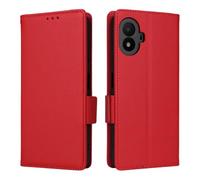 XFDSFDL® Protective Cover for TCL K70 SE T453D (6.56 Inch) PU Leather Flip Case Litchi Pattern with Stand Shell Magnetic Side Buckle Wallet Holster Red