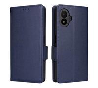 XFDSFDL® Protective Cover for TCL K70 SE T453D (6.56 Inch) PU Leather Flip Case Litchi Pattern with Stand Shell Magnetic Side Buckle Wallet Holster Dark Blue